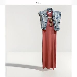 Coral/Pink  Midi Bodycon Dress